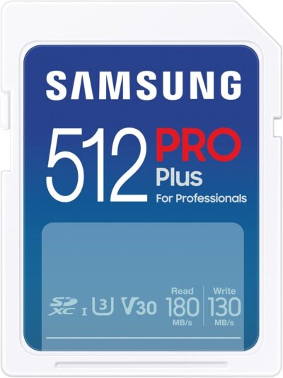 Samsung PRO Plus SD Card, 512GB, UHS-I U3, Full HD & 4K UHD, 180MB/s Read, 130MB/s Write, Memory Card for SLR Cameras and System Cameras, MB-SD512S/EU wholesale