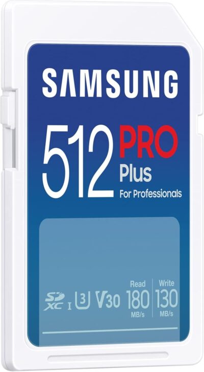 Samsung PRO Plus SD Card, 512GB, UHS-I U3, Full HD & 4K UHD, 180MB/s Read, 130MB/s Write, Memory Card for SLR Cameras and System Cameras, MB-SD512S/EU wholesale