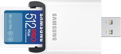 Samsung PRO Plus 512GB UHS-I U3 Full HD & 4K UHD 180MB/s Read 130MB/s Write Memory Card for Cameras and Drones with USB Card Reader MB-SD512SB/WW wholesale