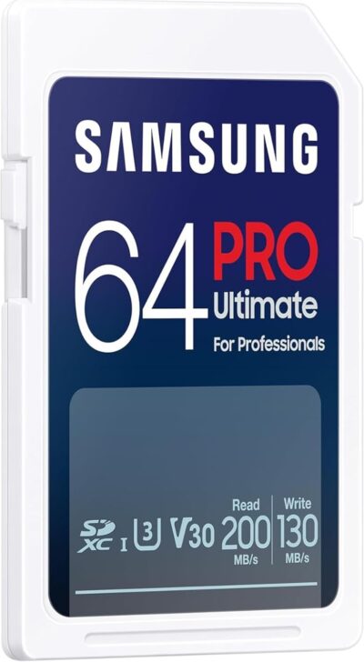 Samsung PRO Ultimate SD card, 64 GB, UHS-I U3, Full HD & 4K UHD, 200 MB/s read, 130 MB/s write, Memory card for smartphone, Drone or action cam, Includes USB card reader, MB-SY64SB/WW - Image 3