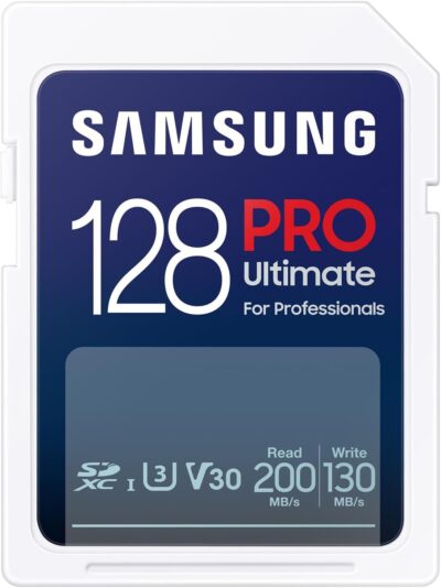 Samsung PRO Ultimate SD card, 128 GB, UHS-I U3, Full HD & 4K UHD, 200 MB/s read, 130 MB/s write, Memory card for smartphone, Drone or action cam, Includes USB card reader, MB-SY128SB/WW - Image 2