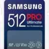 Samsung PRO Ultimate SD card, 512 GB, UHS-I U3, Full HD & 4K UHD, 200 MB/s read, 130 MB/s write, Memory card for smartphone, Drone or action cam, Includes USB card reader, MB-SY512SB/WW wholesale