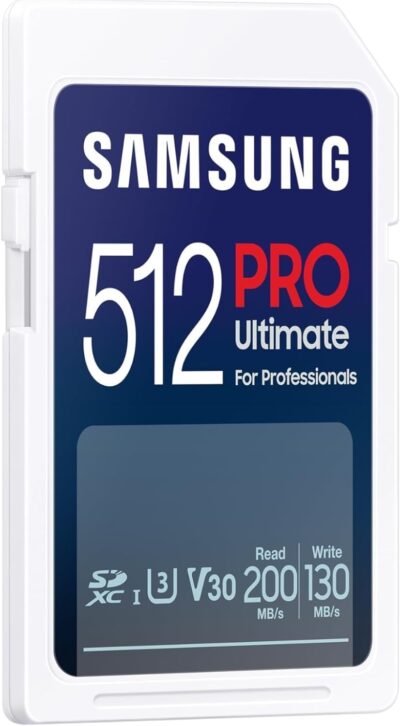 Samsung PRO Ultimate SD card, 512 GB, UHS-I U3, Full HD & 4K UHD, 200 MB/s read, 130 MB/s write, Memory card for smartphone, Drone or action cam, Includes USB card reader, MB-SY512SB/WW wholesale