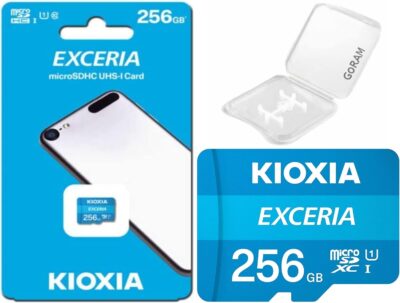 Kioxia Exceria 256GB MicroSD UHS-I Class 10 Full HD 100MB/s MicroSDHC Memory Card for Smartphone & Tablet Bundle with (1) GoRAM Plastic Case (256GB, 1 Pack) wholesale