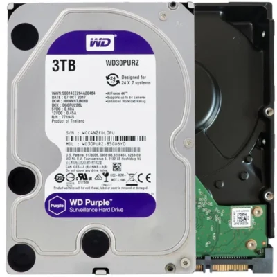 WD Purple 3TB Surveillance Hard Disk Drive - 5400 RPM Class SATA 6Gb/s 64MB Cache 3.5 Inch WD30PURZ wholesale