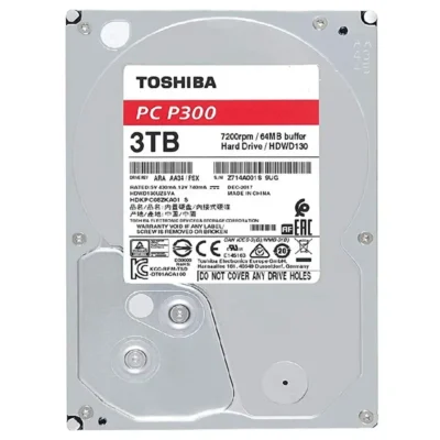 Toshiba P300 3TB 7200RPM 3.5" SATA HDD 'Bulk' (HDWD130UZSVA) wholesale