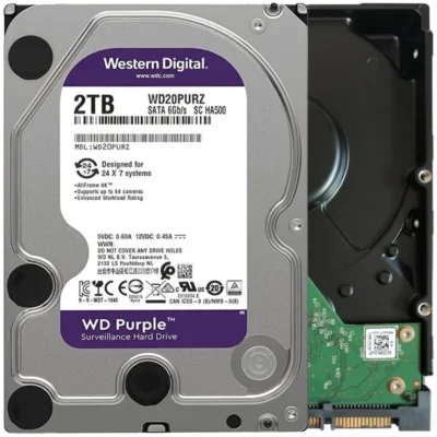 WD Purple 2TB Surveillance Hard Disk Drive - 5400 RPM Class SATA 6Gb/s 64MB Cache 3.5 Inch WD20PURZ wholesale