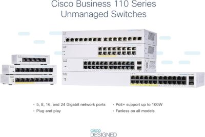 Cisco Business CBS110-24T Unmanaged Switch | 24 Port GE | 2x1G SFP Shared - Image 3