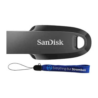 SanDisk Ultra Curve Flash Drive 128GB USB Drive 3.2 Gen 1 USB-A High Speed Thumb Drive for Computers, Laptops, Desktops 100MB/s (SDCZ550-128G-G46) Bundle with (1) Everything But Stromboli Lanyard wholesale