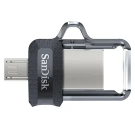 SanDisk 256GB Ultra Dual Drive m3.0 for Android Devices and Computers - microUSB, USB 3.0 - SDDD3-256G-G46, Black
