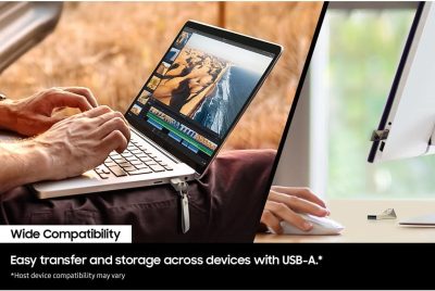 Samsung BAR Plus USB Flash Drive Type-A, 512 GB, 400 MB/s Read, 110 MB/s Write, Durable USB 3.2 Memory Stick with Key Ring, Champagne Silver, MUF-512BE3/CN wholesale
