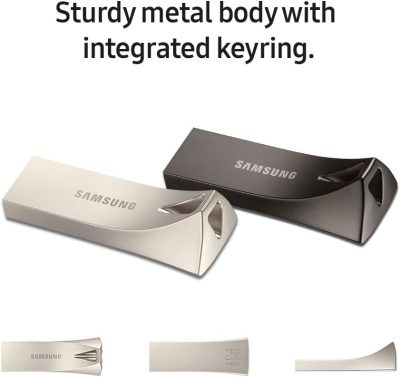 Samsung BAR Plus USB Flash Drive Type-A 64GB 200MB/s Read 30MB/s Write Durable USB 3.1 Memory Stick with Key Ring Titanium Grey MUF-64BE4/CN wholesale