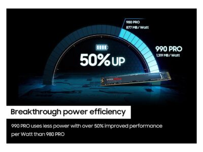 SAMSUNG SSD 990 PRO 1TB, PCIe 4.0 M.2 2280, Seq. Read Speeds Up-to 7,450MB/s (MZ-V9P1T0B/AM) - Image 6