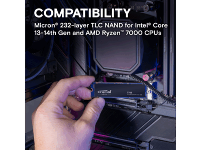 Crucial T705 2TB PCIe Gen5 NVMe M.2 SSD - Up to 14,500 MB/s - Game Ready - Internal Solid State Drive (PC) - +1mo Adobe CC - CT2000T705SSD3 wholesale