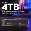 Crucial T705 2TB PCIe Gen5 NVMe M.2 SSD - Up to 14,500 MB/s - Game Ready - Internal Solid State Drive (PC) - +1mo Adobe CC - CT2000T705SSD3 wholesale