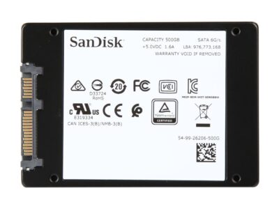 SanDisk Ultra 3D 2.5" 500GB SATA III 3D NAND Internal Solid State Drive (SSD) SDSSDH3-500G-G25 - Image 4