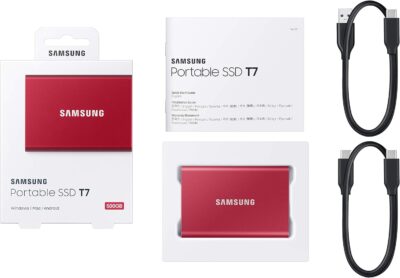 Samsung T7 Portable SSD - 500 GB - USB 3.2 Gen.2 Externe SSD Metallic Red (MU-PC500R/WW) wholesale