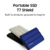 Samsung T7 Shield 1TB, Portable SSD, up-to 1050MB/s, USB 3.2 Gen2, Rugged, IP65 Water & Dust Resistant, for Photographers, Content Creators and Gaming, Extenal Solid State Drive (MU-PE1T0S/WW), Black wholesale