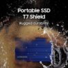 Samsung T7 Shield 1TB, Portable SSD, up-to 1050MB/s, USB 3.2 Gen2, Rugged, IP65 Water & Dust Resistant, for Photographers, Content Creators and Gaming, Extenal Solid State Drive (MU-PE1T0S/WW), Black wholesale