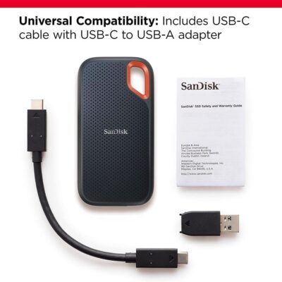 SanDisk 500GB Extreme Portable SSD - Up to 1050MB/s, USB-C, USB 3.2 Gen 2, IP65 Water and Dust Resistance, Updated Firmware - External Solid State Drive - SDSSDE61-500G-G25 wholesale