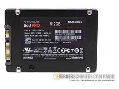 Samsung - MZ-76P512E - Samsung TDSourcing 860 PRO MZ-76P512E - Solid state drive - encrypted - 512 GB - internal - 2.5 - SATA 6Gb/s - buffer: 512 MB - 256-bit AES - TCG Opal Encryption 2.0 - Image 16