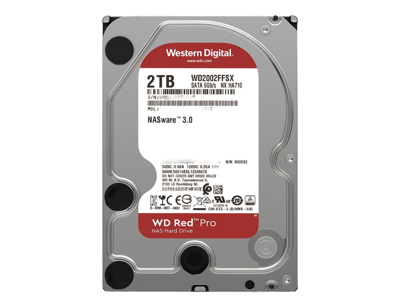 WD Red Pro NAS Hard Drive WD2002FFSX - Internal Hard Drive - 2 TB - 3.5" - SATA 6Gb/s - 7200 rpm - Buffer: 64 MB - Image 2