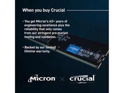Crucial 32GB 288-Pin PC RAM DDR5 4800 (PC5 38400) Desktop Memory Model CT32G48C40U5 wholesale