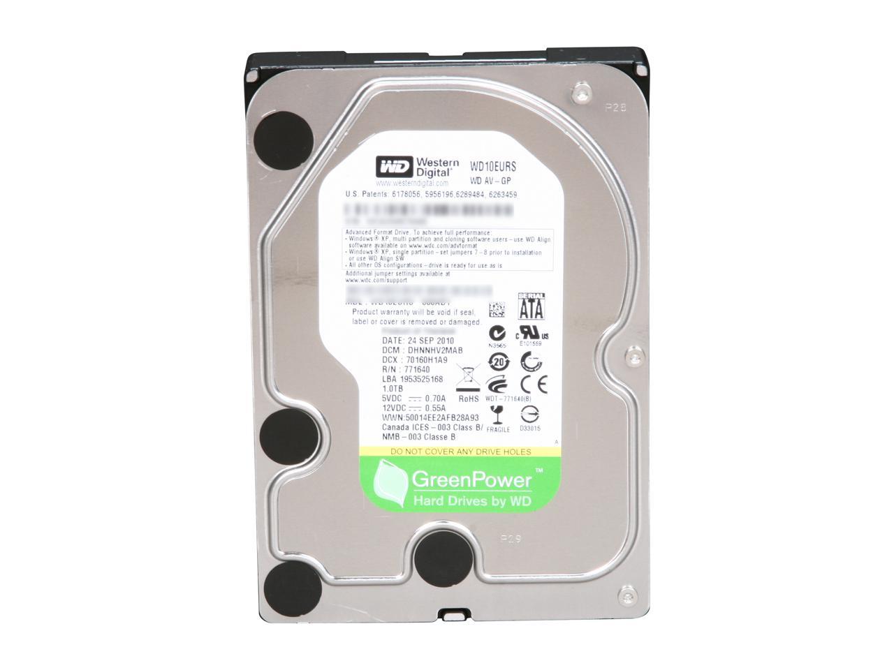 Western Digital AV-GP WD10EURS 1TB 64MB Cache SATA 3.0Gb/s 3.5" Internal Hard Drive Bare Drive - Image 3