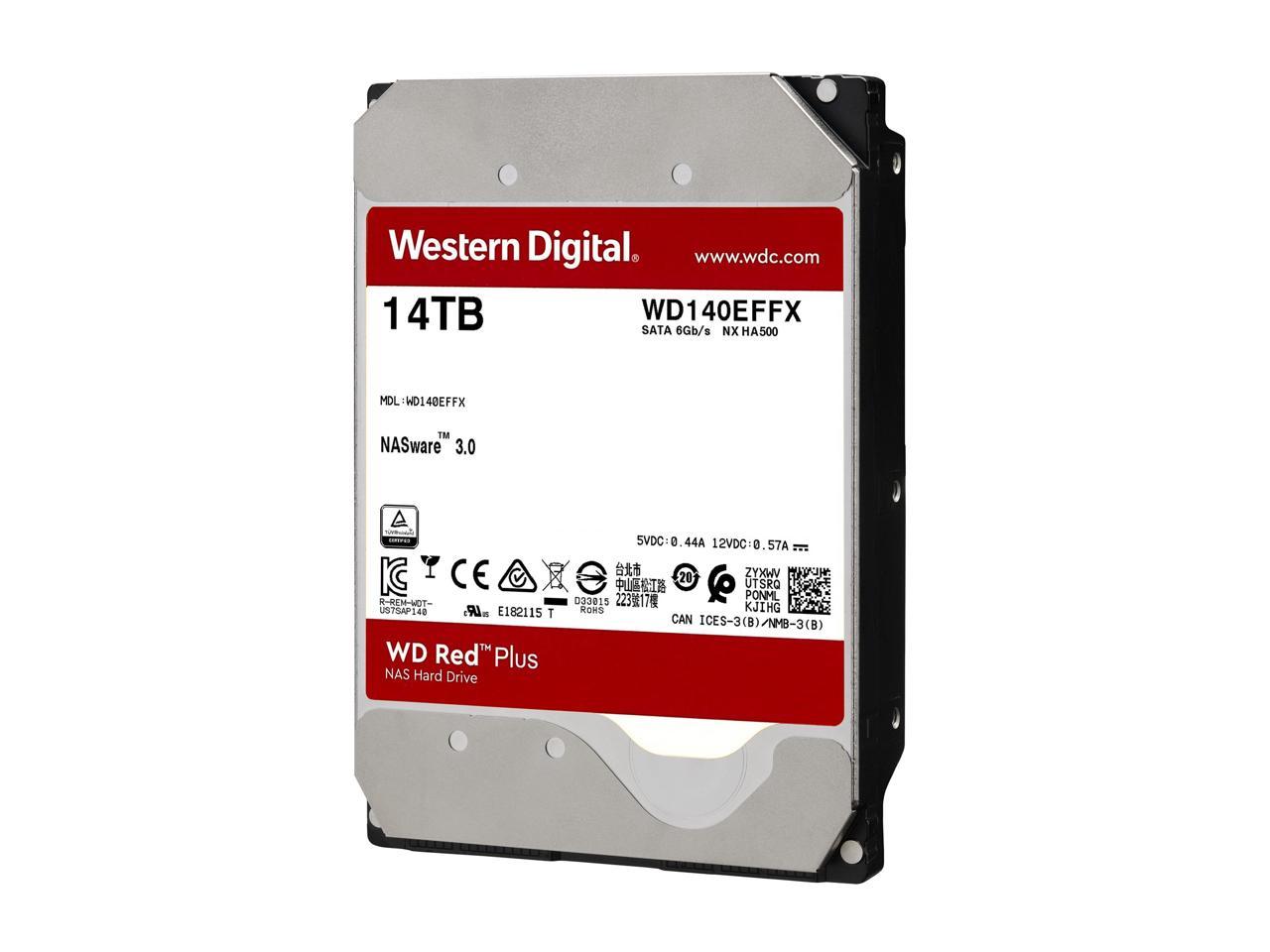 WD Red Plus 14TB NAS Hard Disk Drive - 5400 RPM Class SATA 6Gb/s, CMR, 512MB Cache, 3.5 Inch - WD140EFFX - Image 4