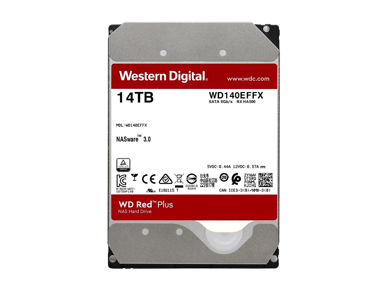 WD Red Plus 14TB NAS Hard Disk Drive - 5400 RPM Class SATA 6Gb/s, CMR, 512MB Cache, 3.5 Inch - WD140EFFX - Image 3