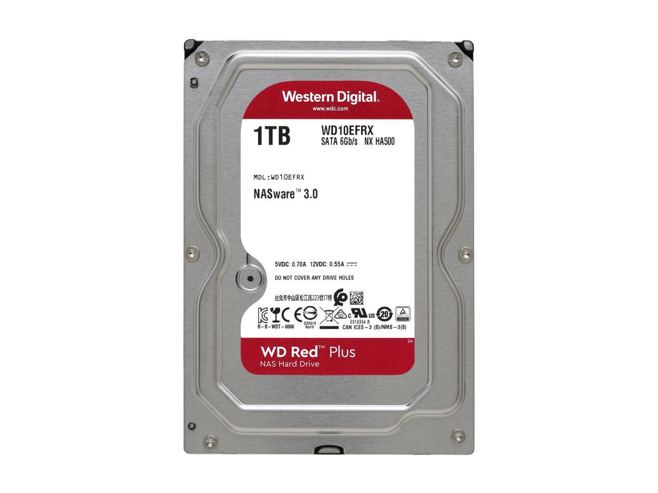 WD Red Plus 1TB NAS Hard Disk Drive - 5400 RPM Class SATA 6Gb/s, CMR, 64MB Cache, 3.5 Inch - WD10EFRX - Image 3