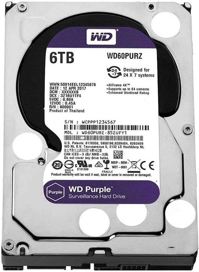WD Purple WD101PURZ 10TB 7200 RPM 256MB Cache SATA 6.0Gb/s 3.5" Internal Hard Drive Bare Drive - Image 8