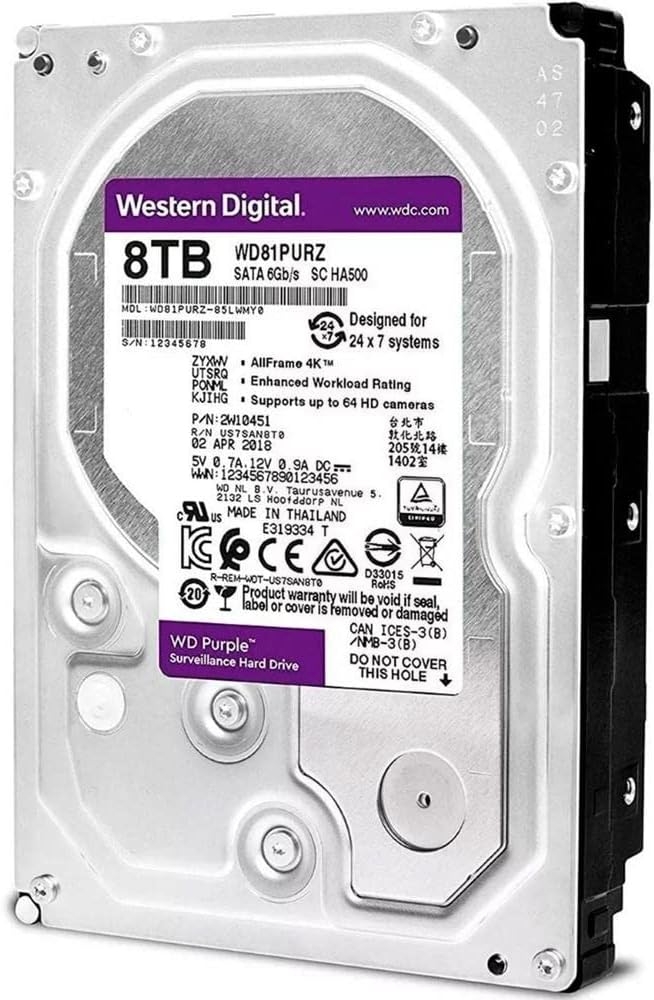 WD Purple WD101PURZ 10TB 7200 RPM 256MB Cache SATA 6.0Gb/s 3.5" Internal Hard Drive Bare Drive - Image 13