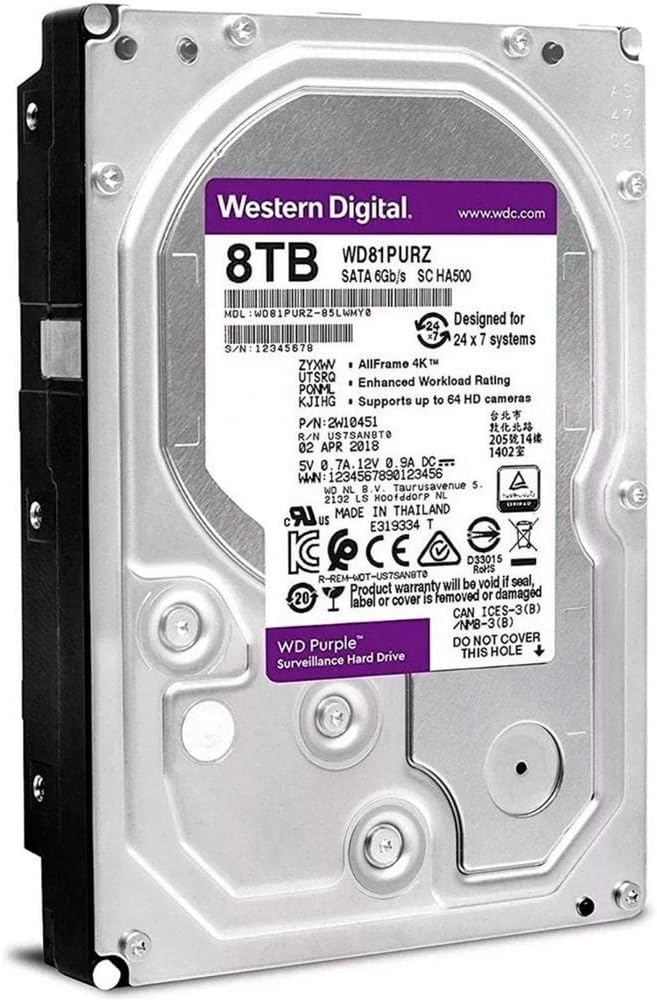 WD Purple WD101PURZ 10TB 7200 RPM 256MB Cache SATA 6.0Gb/s 3.5" Internal Hard Drive Bare Drive - Image 14