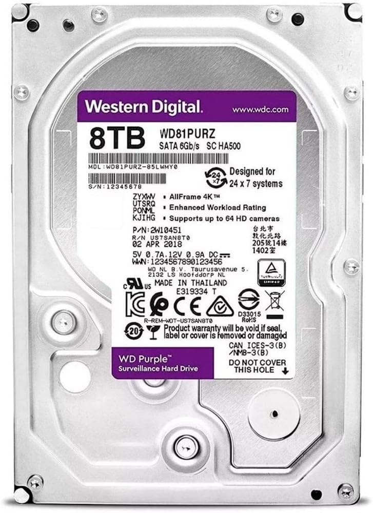 WD Purple WD101PURZ 10TB 7200 RPM 256MB Cache SATA 6.0Gb/s 3.5" Internal Hard Drive Bare Drive - Image 15