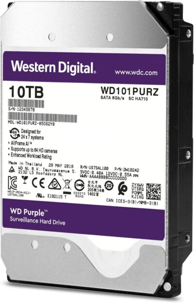 WD Purple WD101PURZ 10TB 7200 RPM 256MB Cache SATA 6.0Gb/s 3.5" Internal Hard Drive Bare Drive wholesale WD Purple WD101PURZ 10TB 7200 RPM 256MB Cache SATA 6.0Gb/s 3.5" Internal Hard Drive Bare Drive wholesale