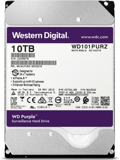 WD Purple WD101PURZ 10TB 7200 RPM 256MB Cache SATA 6.0Gb/s 3.5" Internal Hard Drive Bare Drive wholesale WD Purple WD101PURZ 10TB 7200 RPM 256MB Cache SATA 6.0Gb/s 3.5" Internal Hard Drive Bare Drive wholesale