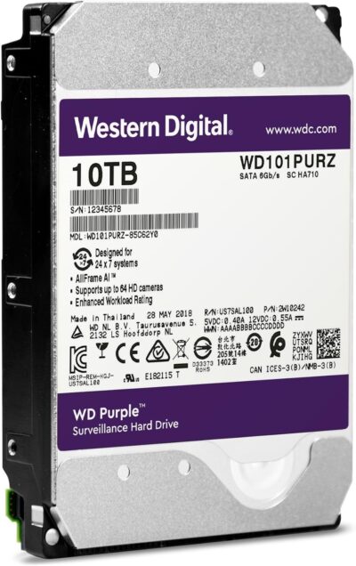 WD Purple WD101PURZ 10TB 7200 RPM 256MB Cache SATA 6.0Gb/s 3.5" Internal Hard Drive Bare Drive wholesale WD Purple WD101PURZ 10TB 7200 RPM 256MB Cache SATA 6.0Gb/s 3.5" Internal Hard Drive Bare Drive wholesale