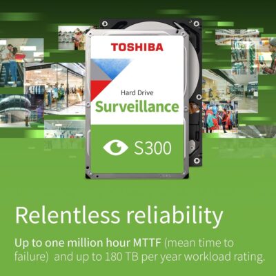 Toshiba 4TB S300 Surveillance HDD - 3.5 SATA Internal Hard Drive Supports up to 64 HD cameras at a 180TB/Year workload (HDWT840UZSVA) wholesale