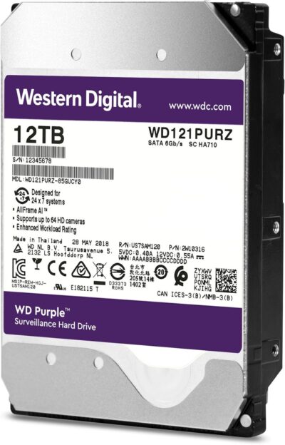 WD Purple WD121PURZ 12TB 7200 RPM 256MB Cache SATA 6.0Gb/s 3.5" Internal Hard Drive Bare Drive wholesale
