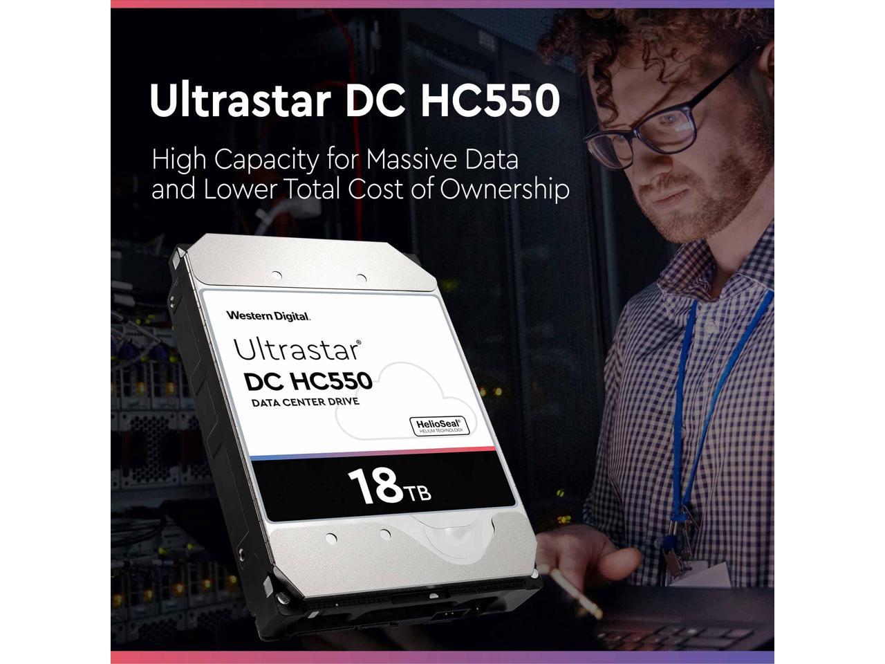 WD Ultrastar DC HC550 18TB Hard Drive 3.5" Internal 512MB SATA 7200 RPM 512E SE NP3 DC HC550 0F38459 (WUH721818ALE6L4) - Image 3