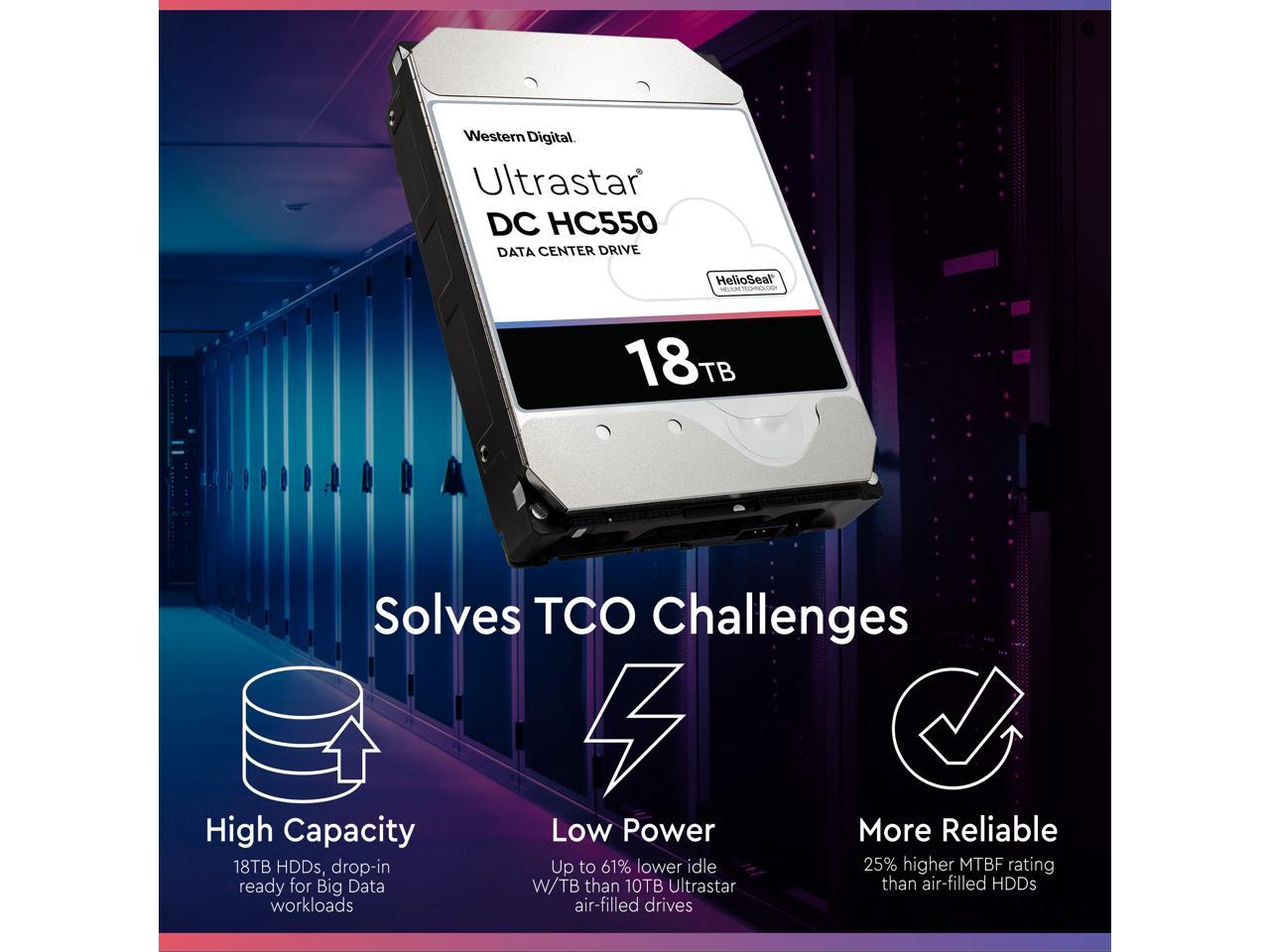 WD Ultrastar DC HC550 18TB Hard Drive 3.5" Internal 512MB SATA 7200 RPM 512E SE NP3 DC HC550 0F38459 (WUH721818ALE6L4) - Image 4