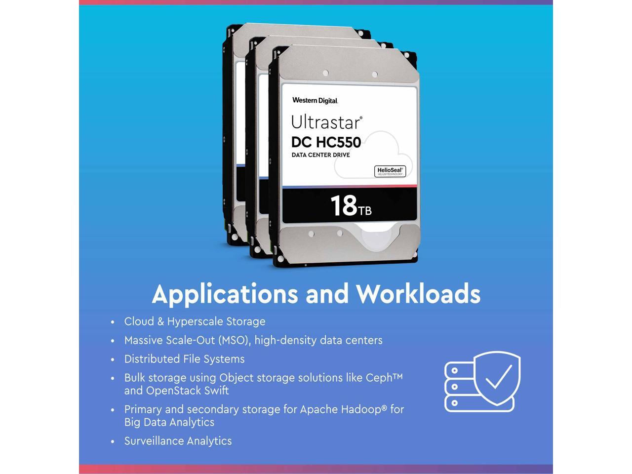WD Ultrastar DC HC550 18TB Hard Drive 3.5" Internal 512MB SATA 7200 RPM 512E SE NP3 DC HC550 0F38459 (WUH721818ALE6L4) - Image 5