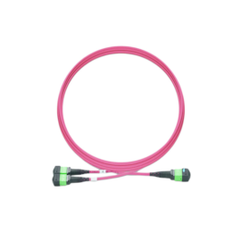 NVIDIA/Mellanox MFP7E20-N010 is compatible with 10m MPO-12 APC (female) to 2 MPO-4 APC (female) magenta OM4 polarity B LSZH multimode premium branch patch cord, 3mm